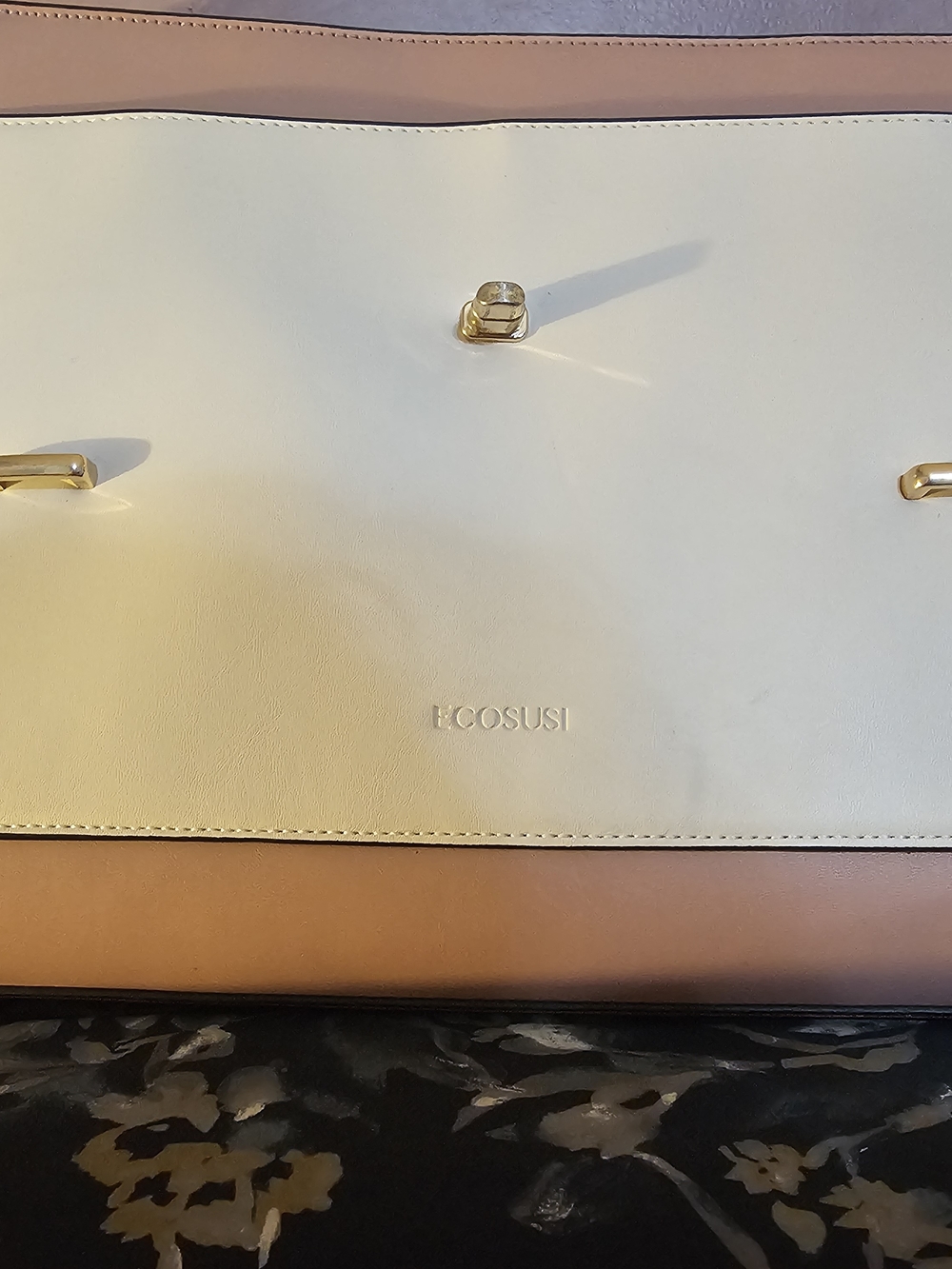 Blush Pink and Cream Briefcase - Picture 6 of 10
